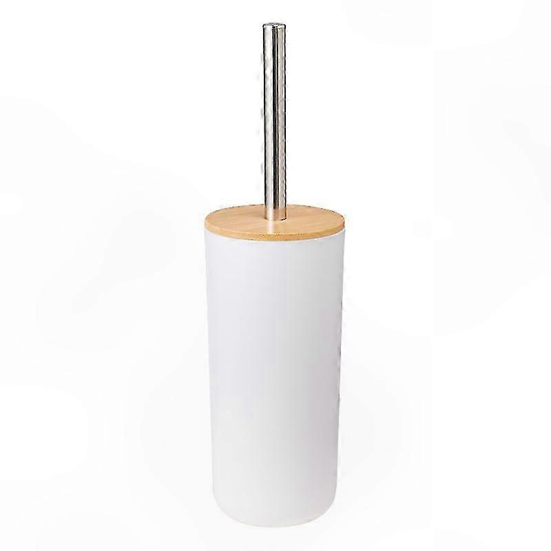 Weiche Toilettenbürste Für Den Innenbereich, 35 Cm, Oberfläche Aus Bambus-polystyrol, Elegantes Weiß, 9,7 X 35 Cm, Modernes Design Für Toiletten.