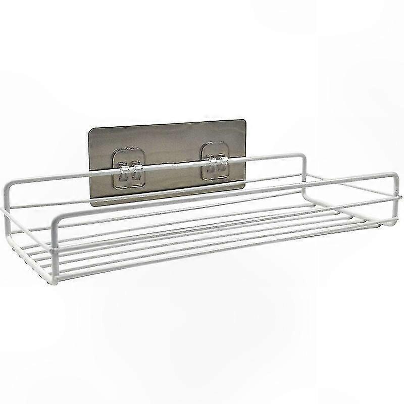 Weißes Rechteckiges Ablageregal, Selbstklebender Duschorganizer, Seifenschale Ohne Bohren Für Küche Und Bad, 27 Cm
