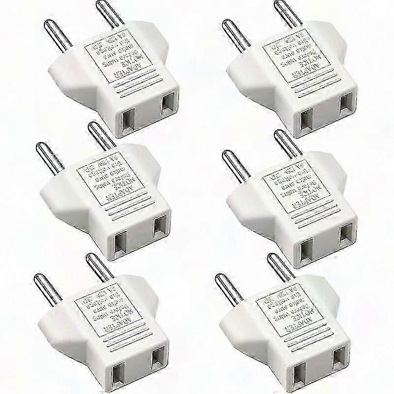 Eu-reiseadapter Mit 6 Steckern, 2-poliger Stecker Für Frankreich, Deutschland, Spanien, Ägypten – Adapter Von Amerikanischem Auf Europäischen Stecker, Weiß