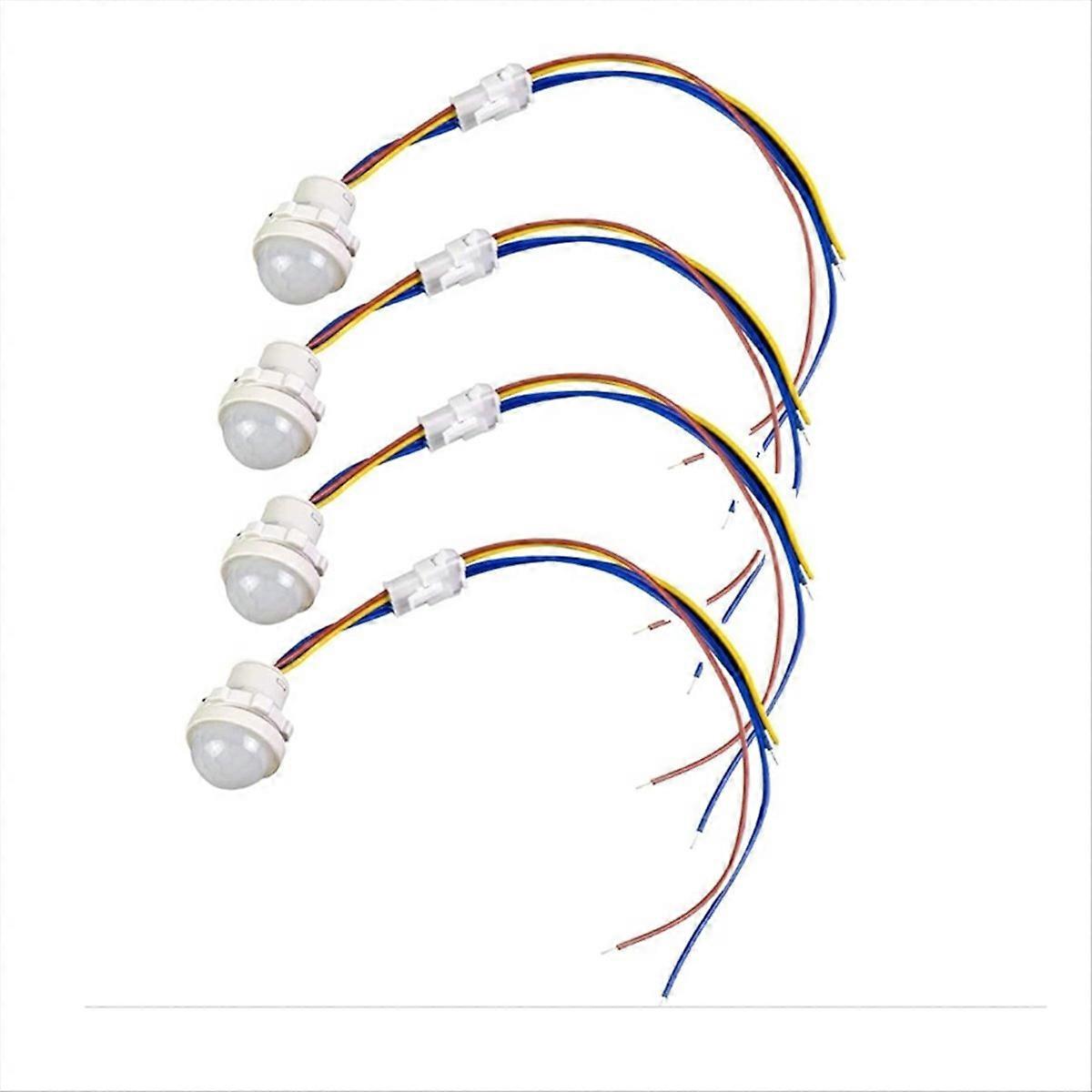 Pir-bewegungsmelder-wandschalter, 4er-pack, Infrarotsensor Für Automatische Beleuchtung, Weiße Ausführung, Einfache Installation, Ideal Für Flure Und Treppenhäuser.