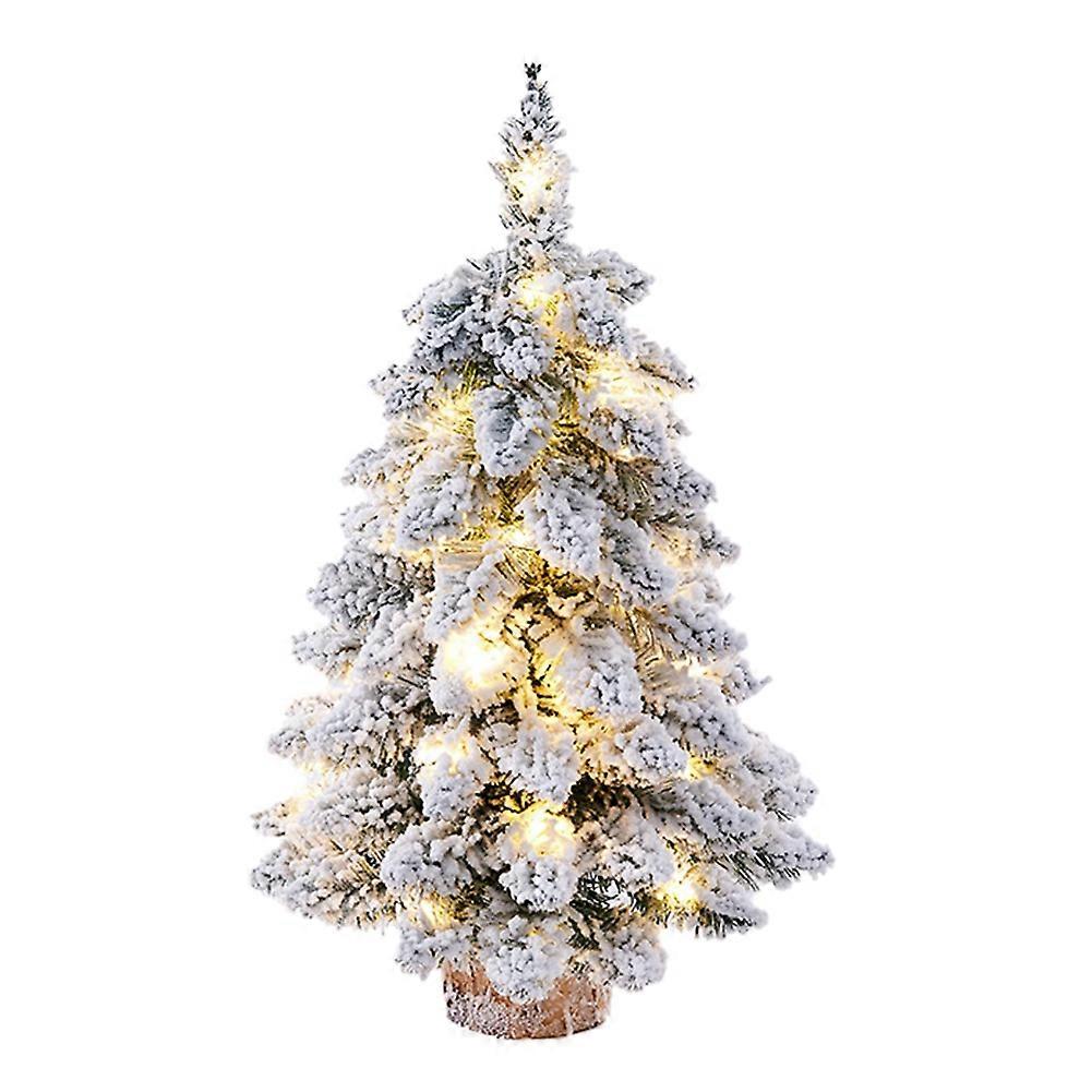 Künstlicher, Weiß Getünchter Weihnachtsbaum Fürs Büro, Schneebedeckter Dekobaum Mit Schneeflocken, Kompakte Festtagsdekoration