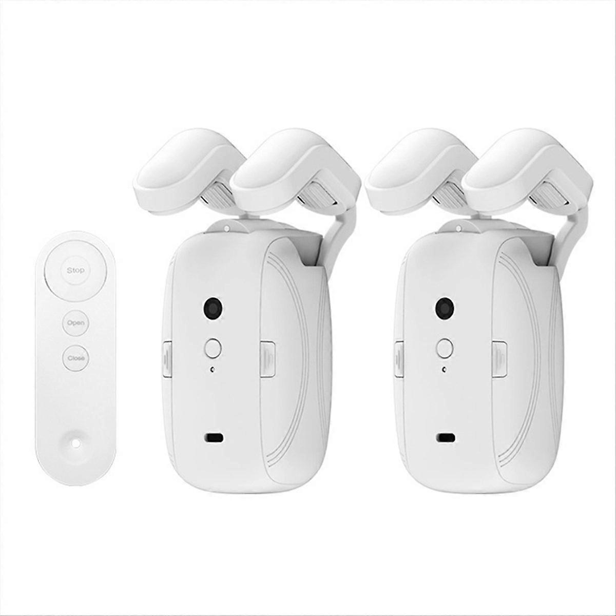 Automatischer, Intelligenter Vorhangöffner Mit Fernbedienung, Motorisiert Für Jalousien Und Vorhänge, Einfache Installation, Kompatibel Mit Gardinenstangen, 1 Stück, Timerfunktion, Modernes Weißes Des