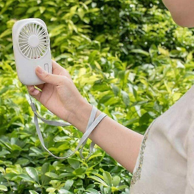 Kleiner, Weißer, Wiederaufladbarer Usb-ventilator Im Taschenformat, Leicht Und Mit Einstellbarer Geschwindigkeit – Ideal Für Unterwegs Und Im Büro.
