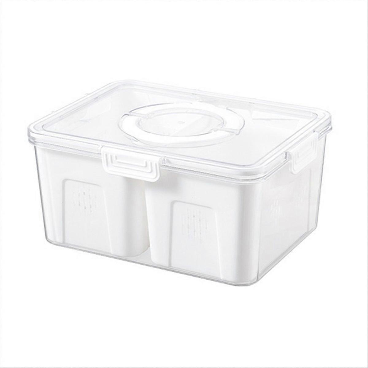 Organisieren Sie Ihre Lebensmittel Mit Diesem Stapelbaren Weißen Kühlschrank-organizer-behälter, Der Ideal Ist, Um Den Platz Im Kühlschrank Optimal Zu Nutzen Und Ihre Vorräte Ordentlich Zu Verstauen.