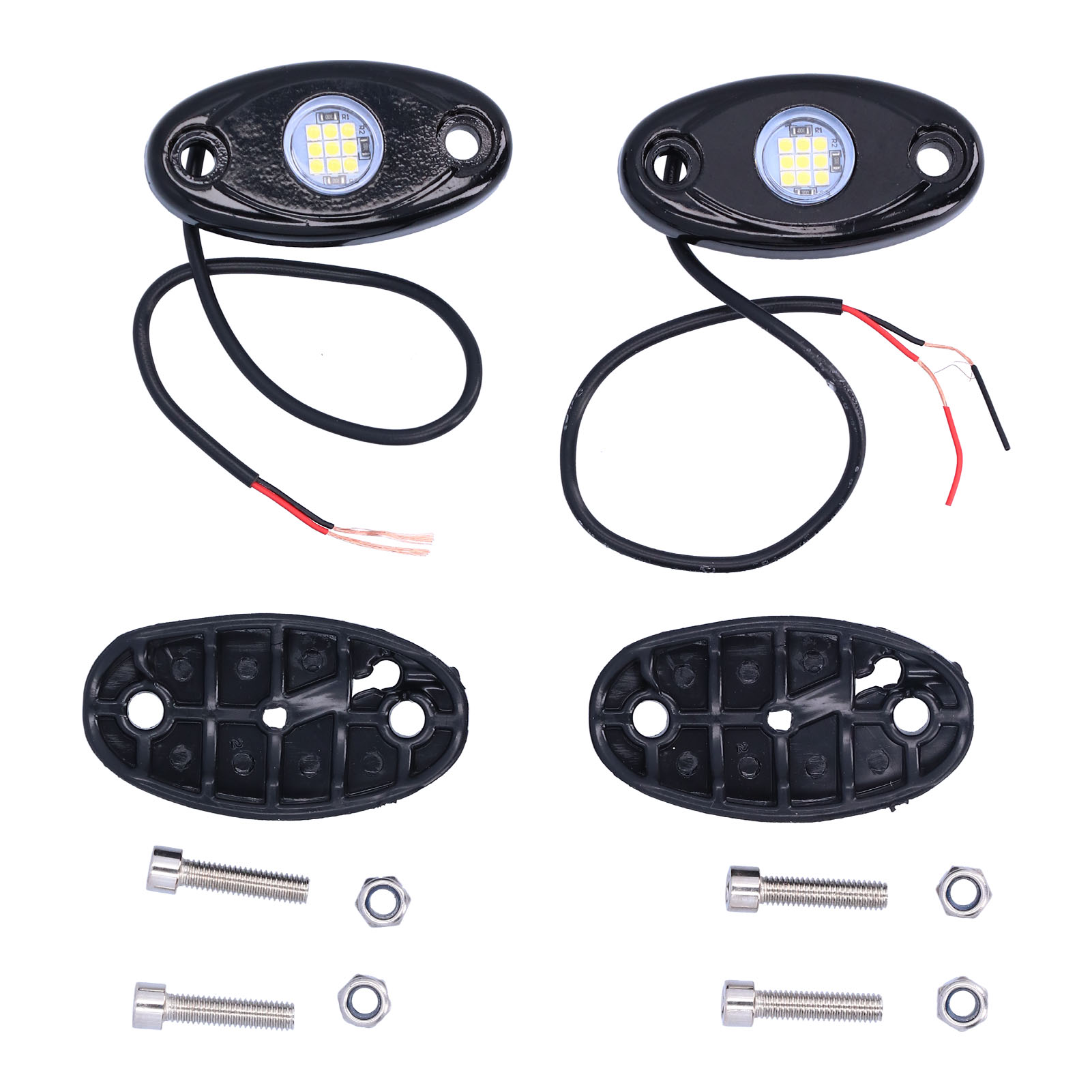 9 Weiße Led-chassis-scheinwerfer, Ip68 Universal Für Auto, Lkw, Atv, Rzr, Utv, Paar Umgebungsleuchten