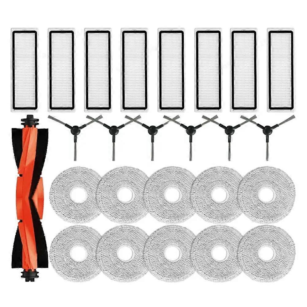 Hauptseitenbürste + Mikrofasertuch + Hepa-filter, Ersatzteile Für Saugroboter, 3-teiliges Zubehörset, Geeignet Für Die Bodenreinigung, Einfacher Austausch, Weiß, 15 Cm.