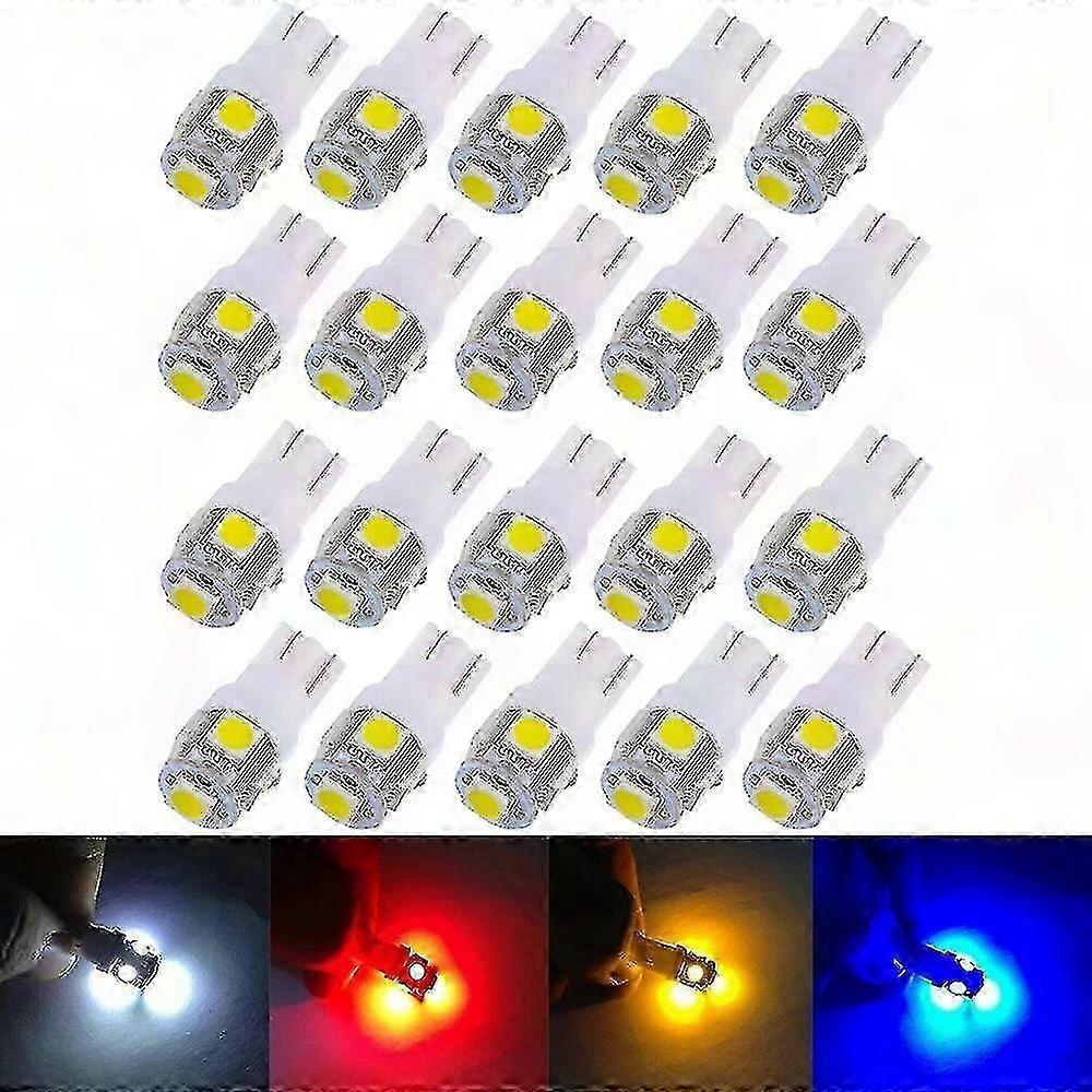 20 Stück T10 Led-autolampen 5050 5smd Weiß Superrot Gelb 194 168 W5w Parklicht Eckbeleuchtung 12v Boris
