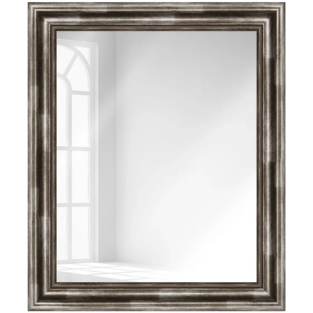 WANDStyle Wandspiegel H550 aus Massivholz in Silber 50 x 70 cm im Stil Antik