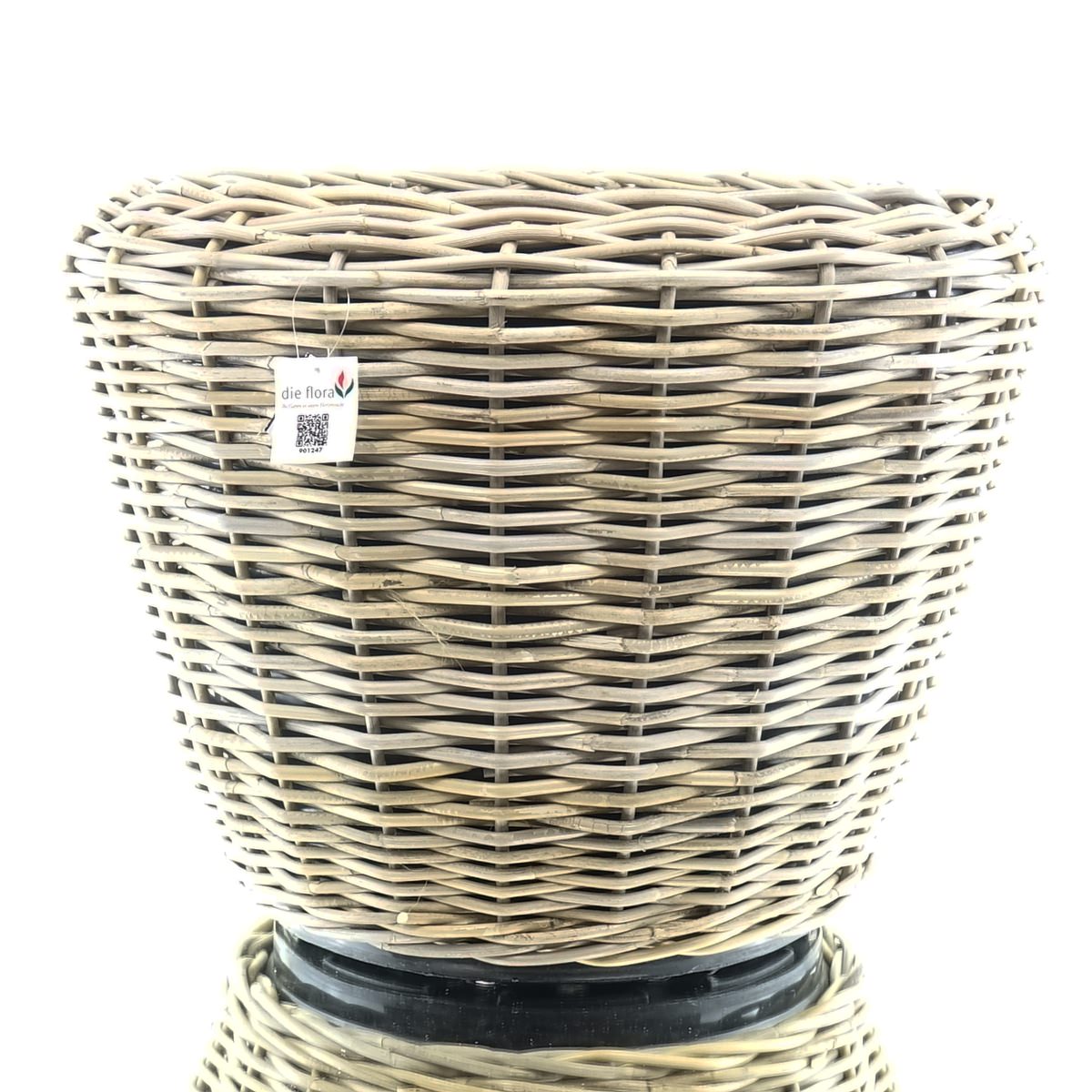 Van Der Leeden Drypot® Rattan Pflanzgefäß Grau Ca. Ø 65 Cm - Sylter Körbe
