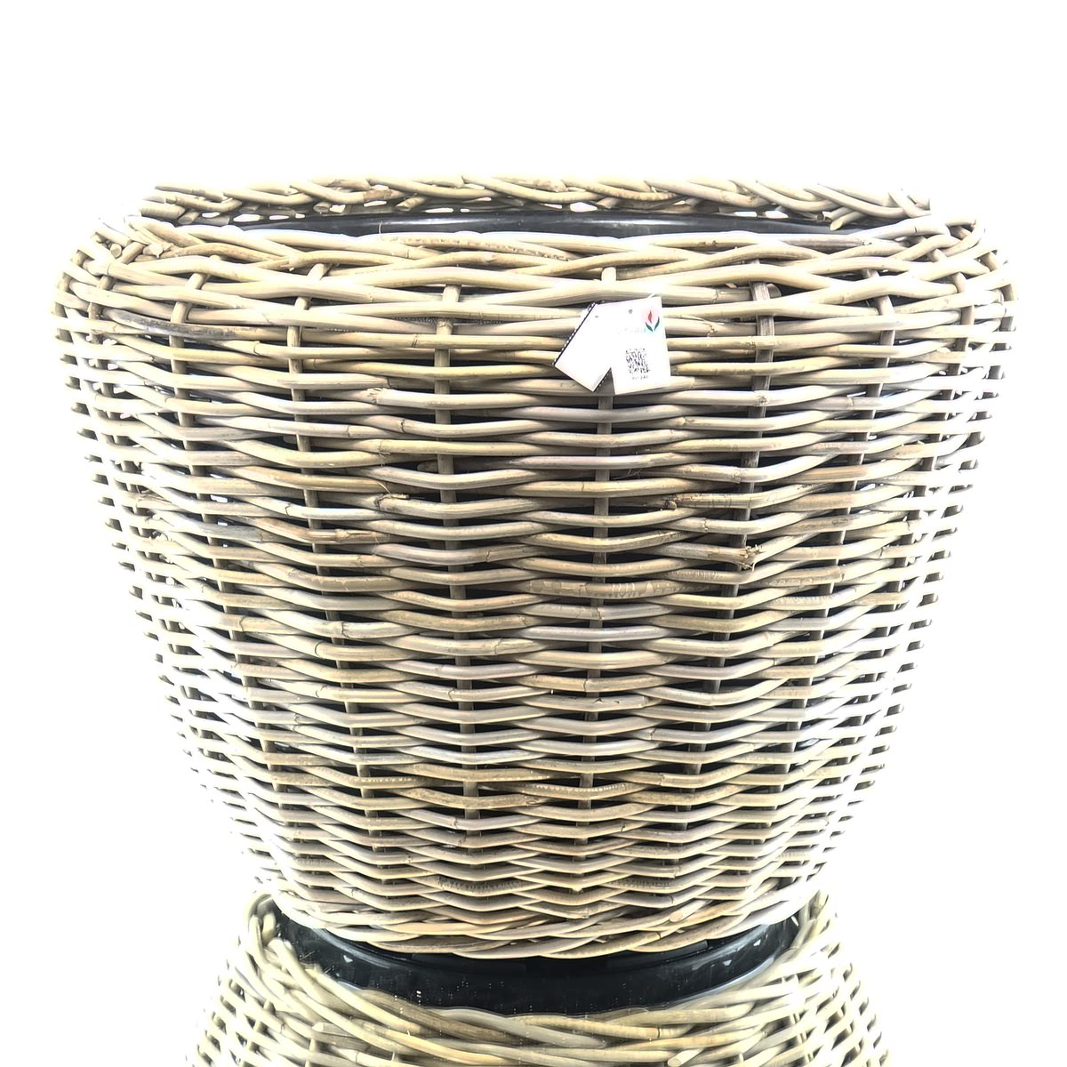 Van Der Leeden Drypot® Rattan Pflanzgefäß Grau Ca. Ø 80 Cm - Sylter Körbe