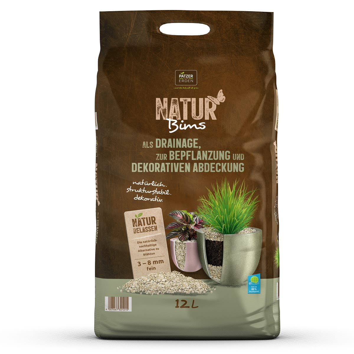 Patzer Natur Bims Granulat Fein 3-8 Mm - 12 Liter