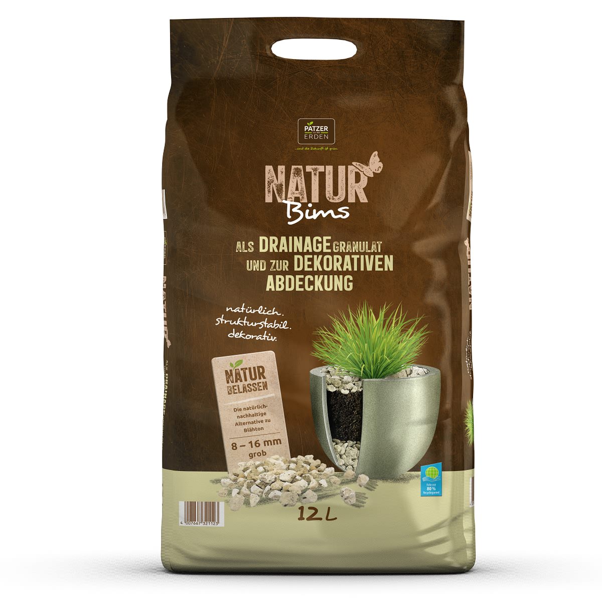 Patzer Natur Bims Granulat Grob 8-16 Mm - 12 Liter