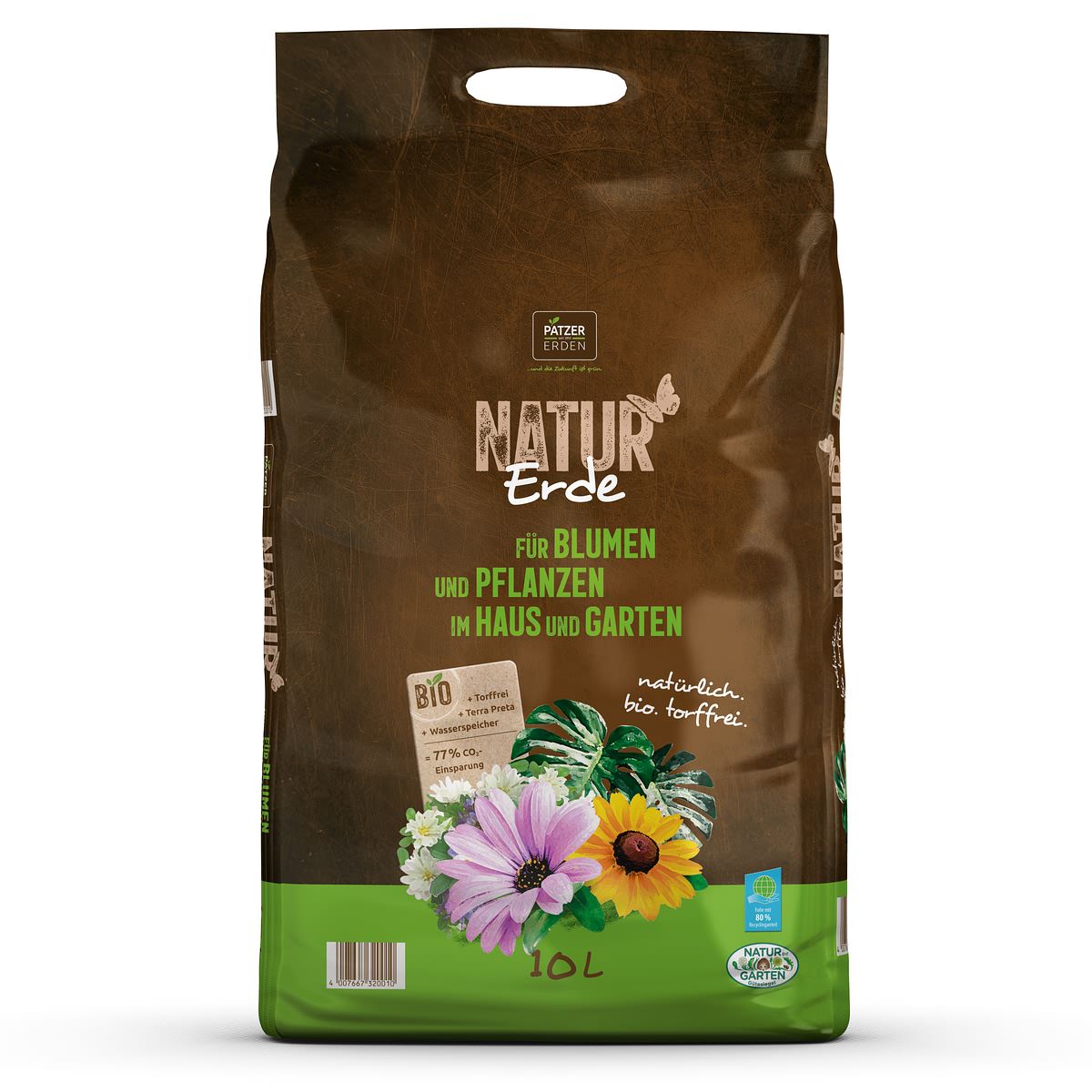 Patzer Natur Erde Bio Für Blumen & Pflanzen Im Haus & Garten Torffrei - 10 Liter