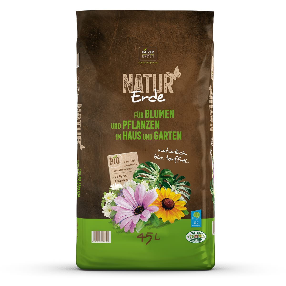 Patzer Natur Erde Bio Für Blumen & Pflanzen Im Haus & Garten Torffrei - 45 Liter