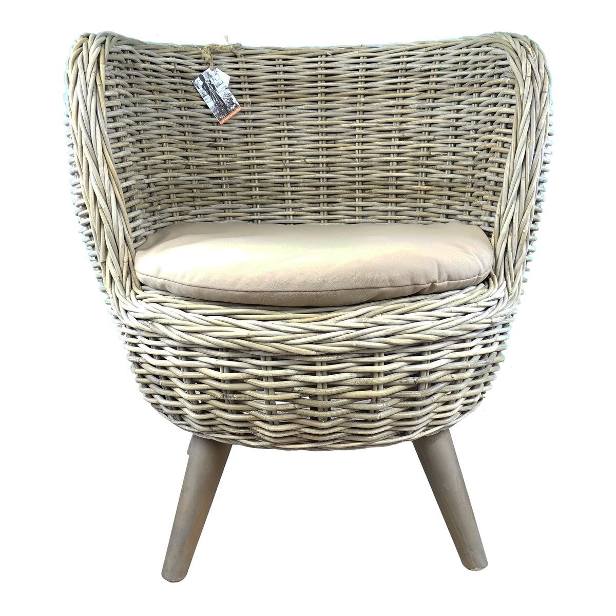 Van Der Leeden Balkon & Garten Rattansessel Jakarta Grau Ø Ca. 80 Cm