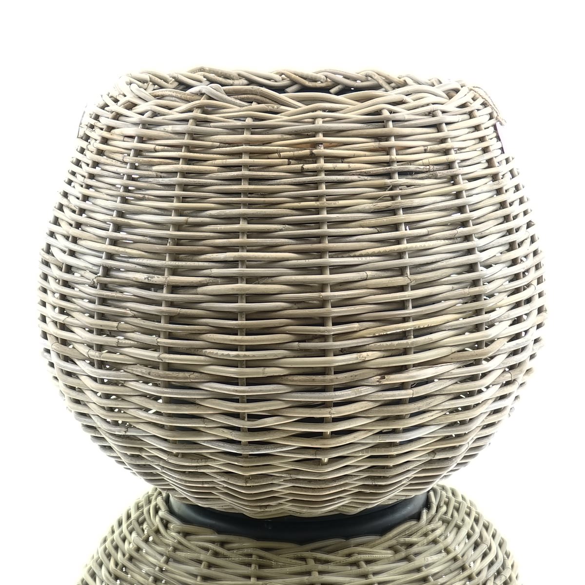 Van Der Leeden Drypot® Rattan Tina Pflanzkübel Grau Ø 55 Cm - Sylter Körbe