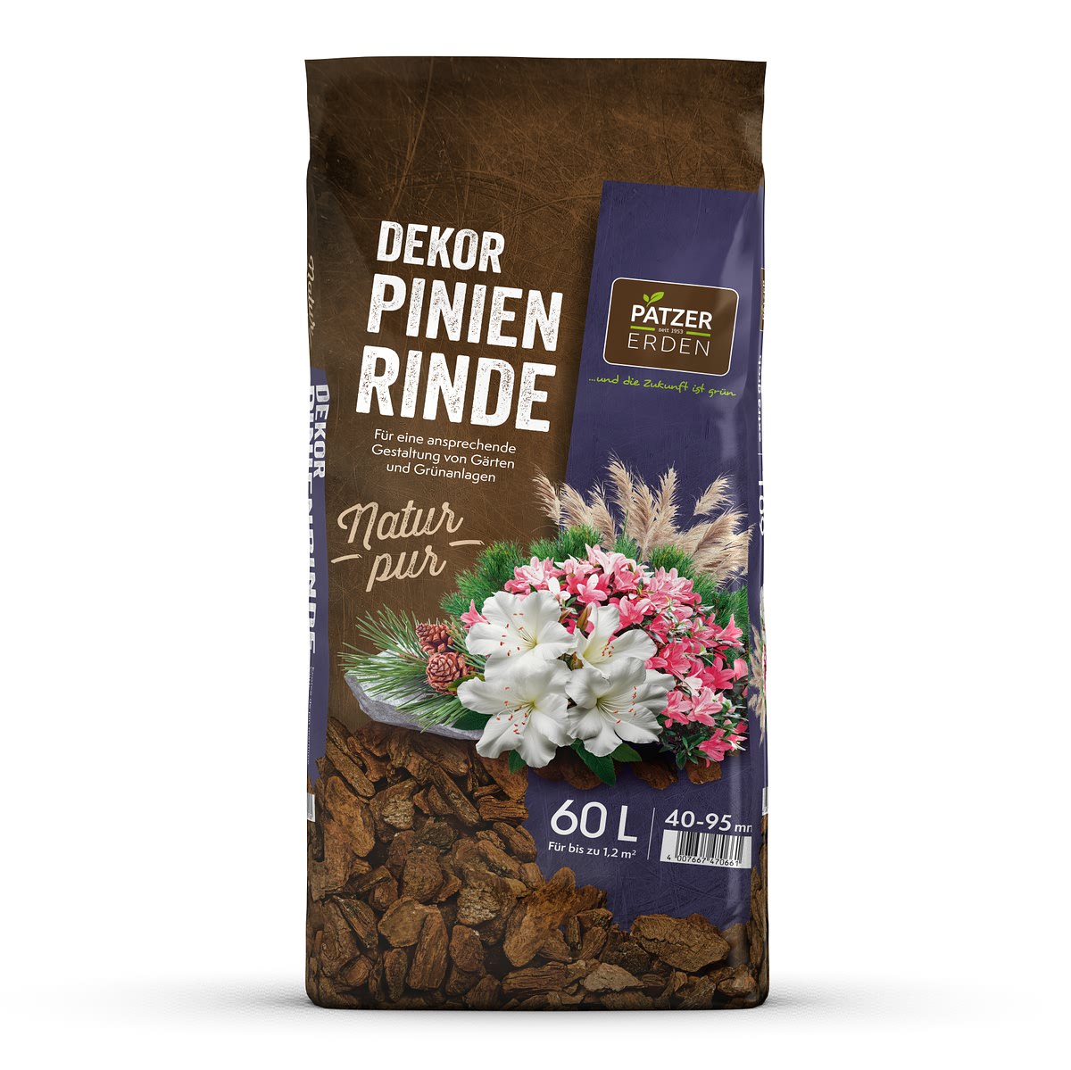 Patzer Natur Pur Dekor-pinienrinde 40-95 Mm / Extra Grob - 60 Liter