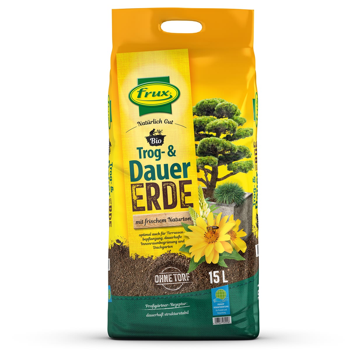 Frux® Pro Bio Trog- & Dauererde Natürlich Gut Torffrei - 15 Liter
