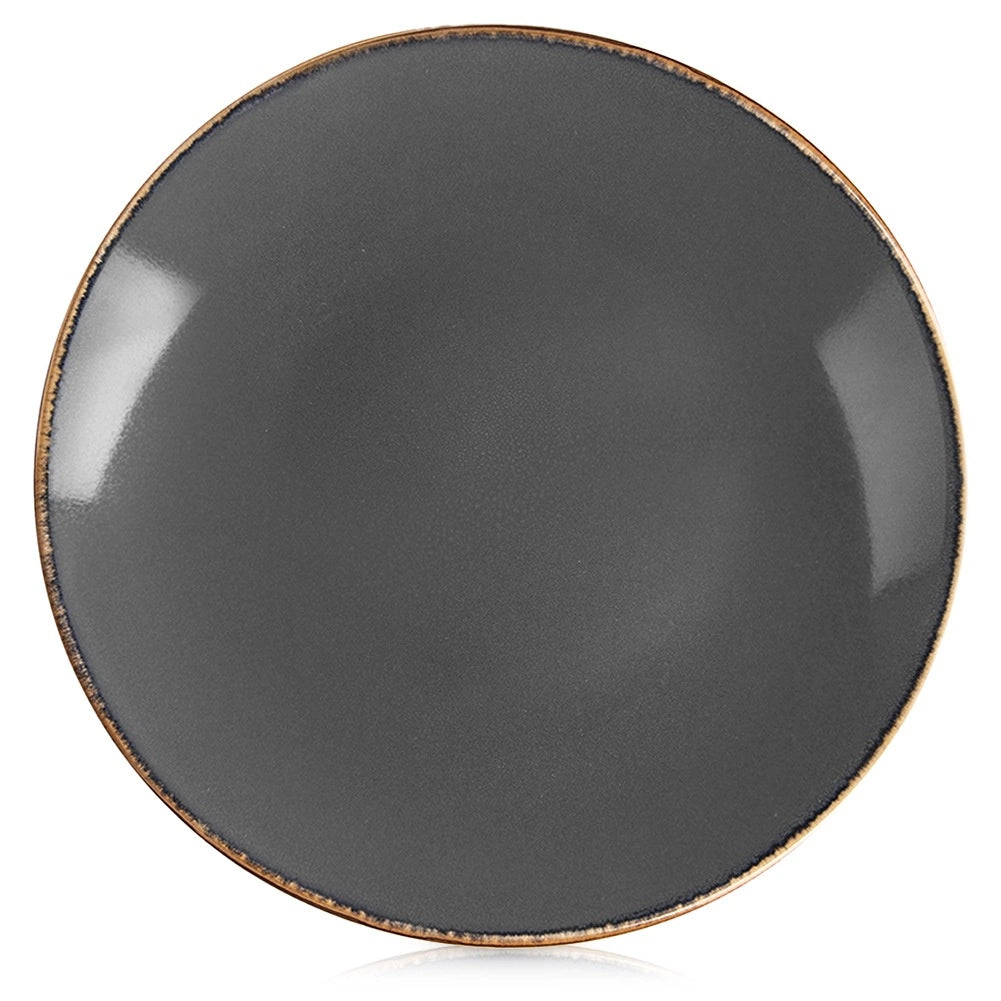 Keramik-dessertteller, Grau, 20,5 Cm, Spülmaschinenfest