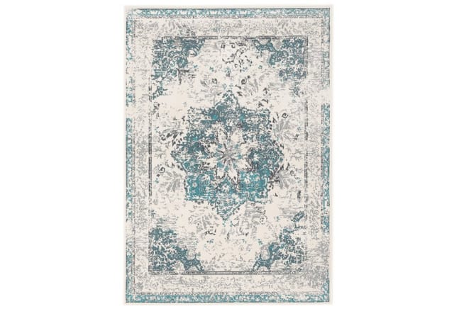 Pergamon Designer Teppich Pop-Vintage Blau Creme 80x150cm