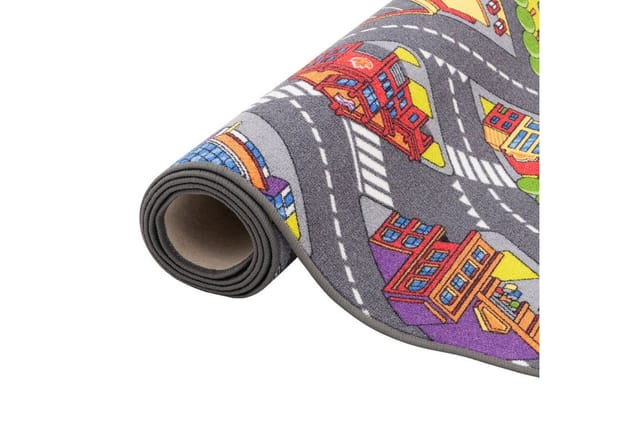 Snapstyle Kinder Spiel Straßenteppich Hellgrau 80x160cm