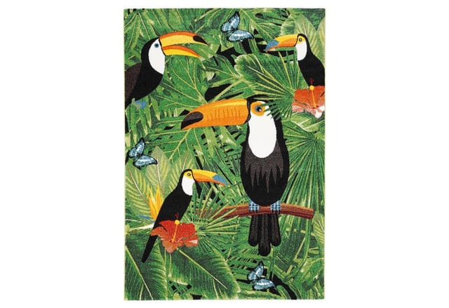 Pergamon Designer Teppich Faro Tropical Tukan Bunt 140x200cm