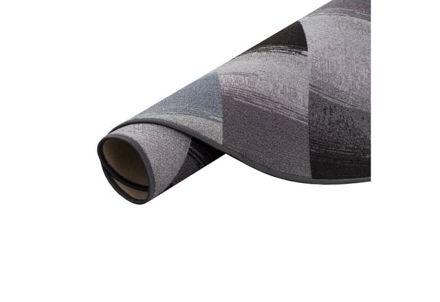 Snapstyle Designer Velour Teppich Mystic Karo Grau Blau 100cm Rund