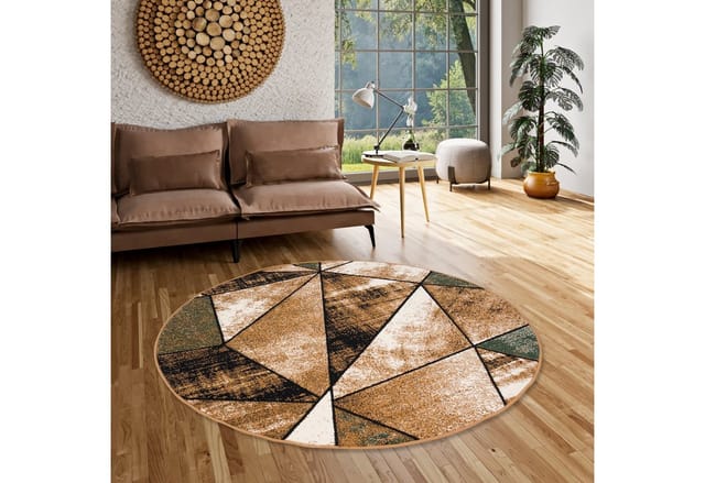 Pergamon Designer Teppich Brilliant Magic Grün 120cm Rund