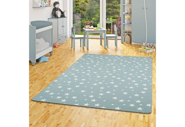 Snapstyle Kinder Spiel Teppich Sterne Mintgrün 80x160cm