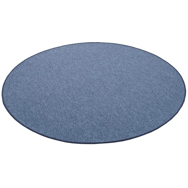 Snapstyle Feinschlingen Velour Teppich Strong Dunkelblau 160cm Rund