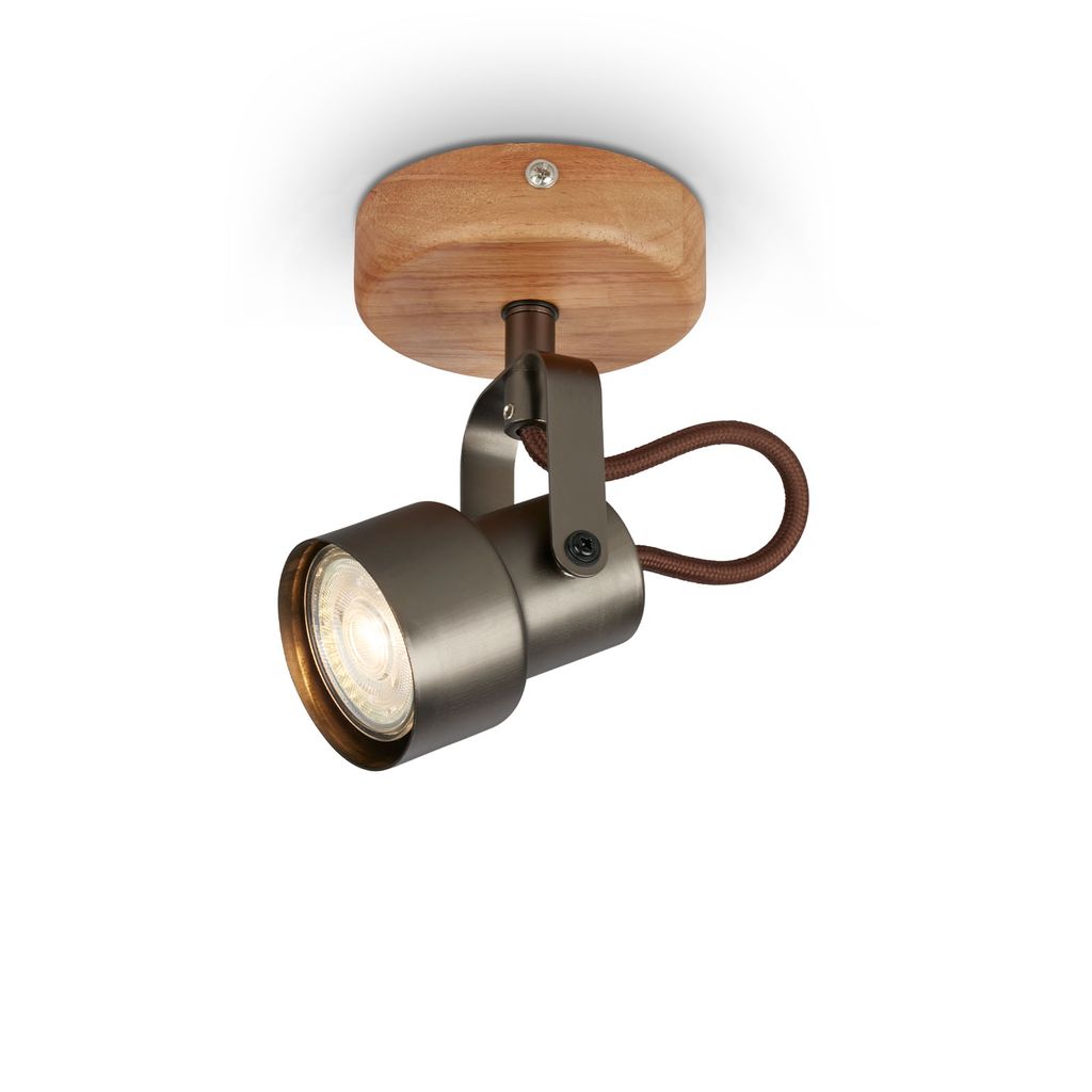 Briloner - Spotleuchte Deckenleuchte Vintage Dreh-&schwenkbar 5w 1xgu10 Grau 3000k