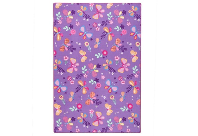 Snapstyle Kinder Spiel Teppich Schmetterling Lila 80x160cm