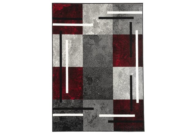 Pergamon Teppich Modern Trendline Karo Schwarz 80x150cm