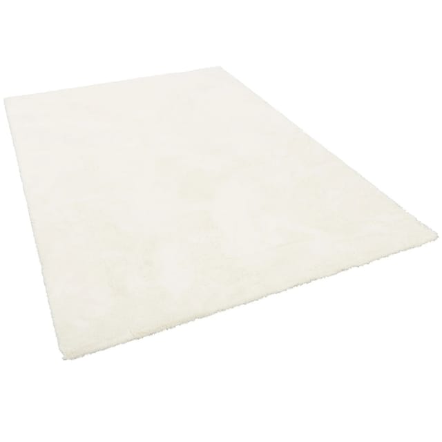 Snapstyle Luxus Hochflor Shaggy Teppich Velvet Weiss 100x100cm