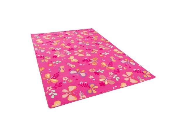 Snapstyle Kinder Spiel Teppich Schmetterling Pink 100x100cm