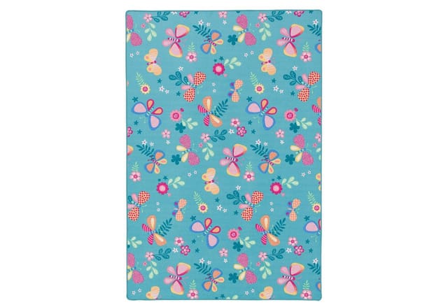 Snapstyle Kinder Spiel Teppich Schmetterling Türkis 100x100cm