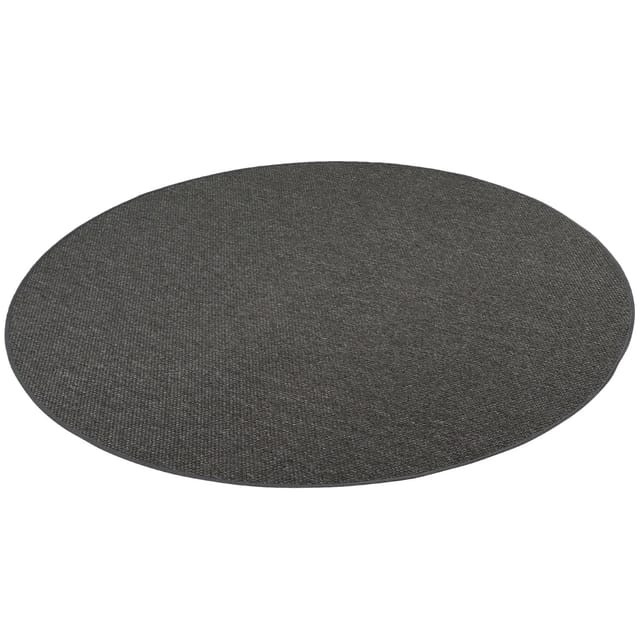 Snapstyle Bentzon Natur Flachgewebe Teppich Anthrazit 100cm Rund