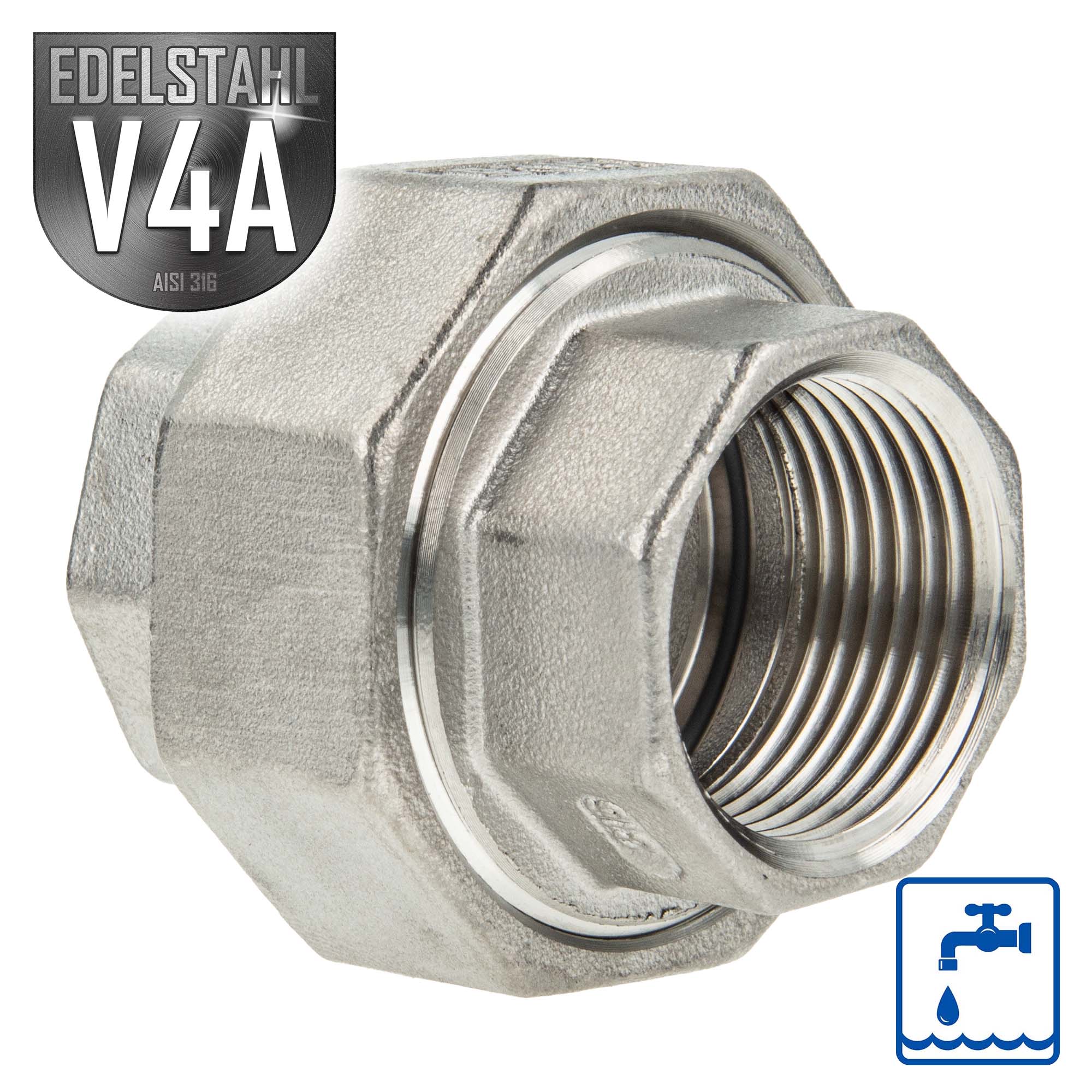 Verschraubung 2" Ig, Flachdichtend Edelstahl 330