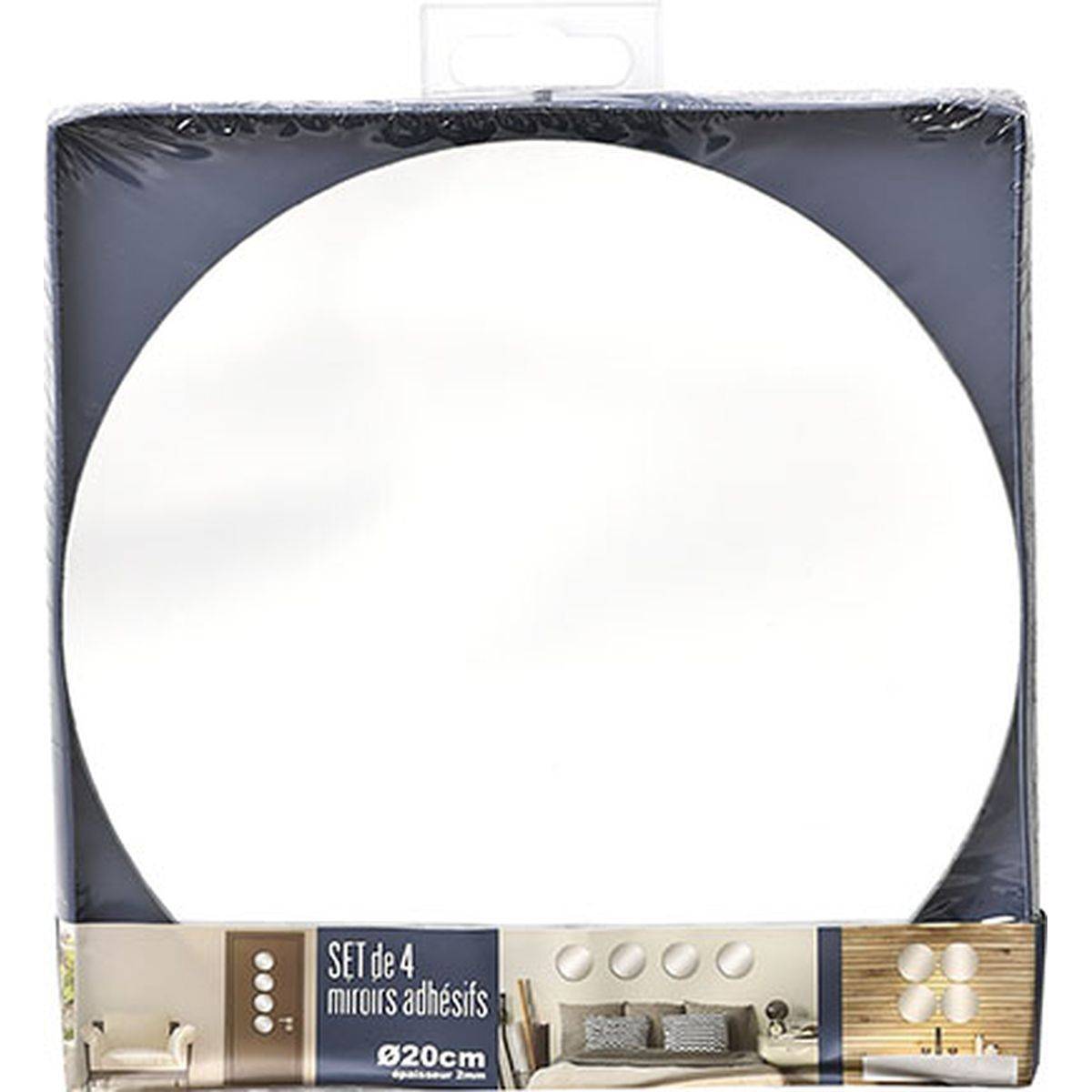 Set Aus 4 Runden Spiegeln Durchmesser 20cm 2mm - Uni - Tendance