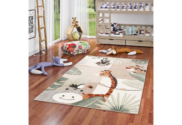 Pergamon Kinder Teppich Softstar Kids Tierwelt Bunt 120x170cm