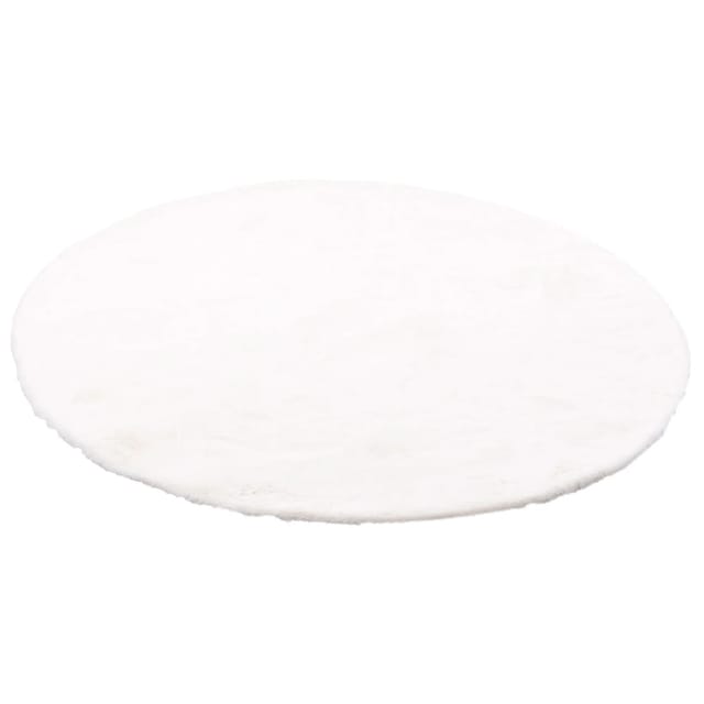 Pergamon Luxus Super Soft Fellteppich Plush Rund Weiss 120x120cm