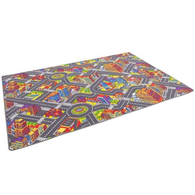 Snapstyle Kinder Spiel Straßenteppich Hellgrau 80x200cm