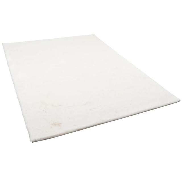 Pergamon Luxus Super Soft Fellteppich Plush Weiss 180x250cm