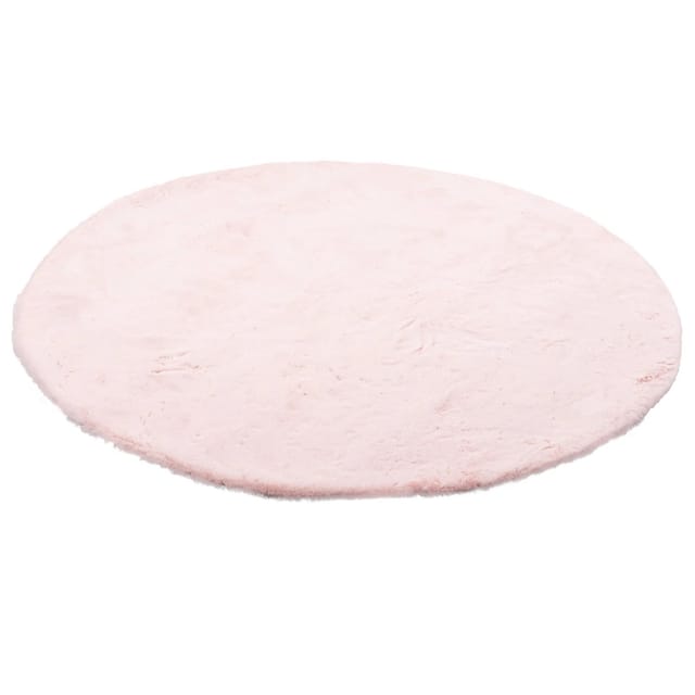 Pergamon Luxus Super Soft Fellteppich Plush Rund Rosa 160x160cm