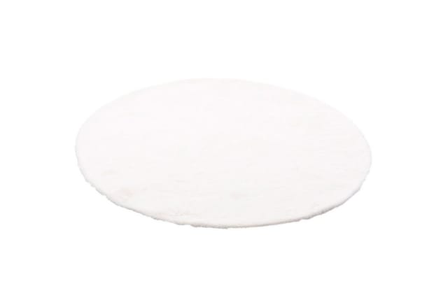 Pergamon Luxus Super Soft Fellteppich Plush Rund Weiss 80x80cm