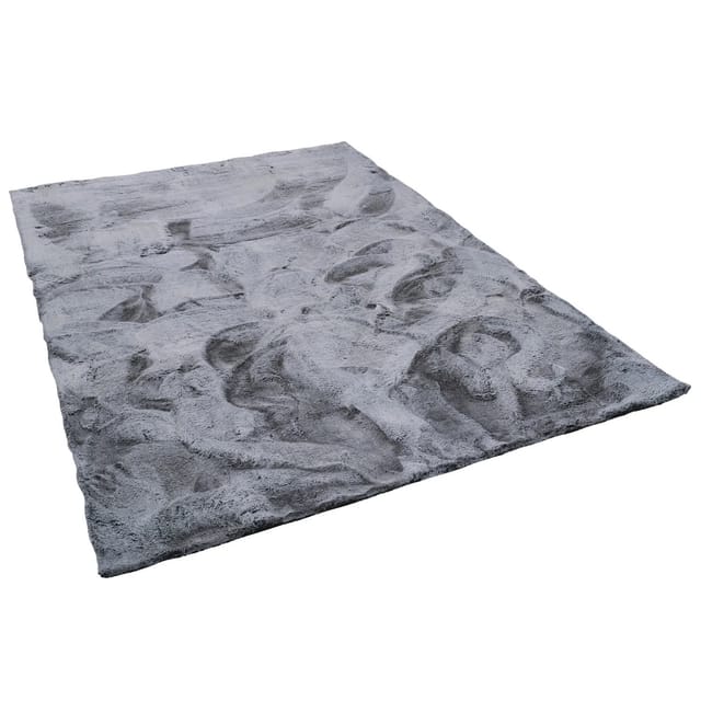 Pergamon Luxus Super Soft Fellteppich Plush Grau Meliert 70x140cm