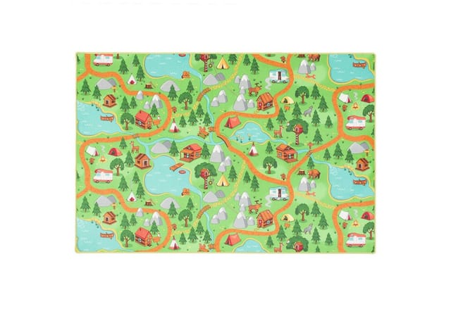 Snapstyle Kinder Spiel Teppich Campingplatz Bunt 100x100cm