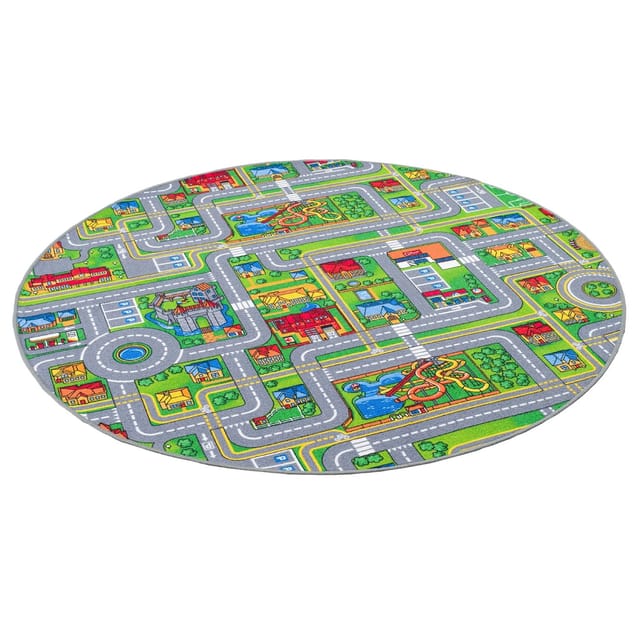 Snapstyle Kinder Spiel Teppich Abenteuerland Bunt Bunt 133cm Rund