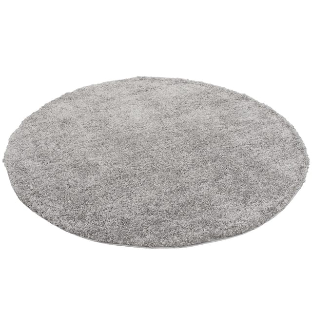 Pergamon Hochflor Langflor Teppich Aloha Grau 150cm Rund