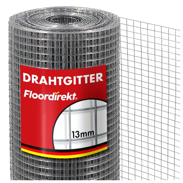 Karat Volierendraht Verzinkt Drahtzaun mit Maschenweite 12,7 mm Geschweißtes Drahtgitter 1 x 10 m